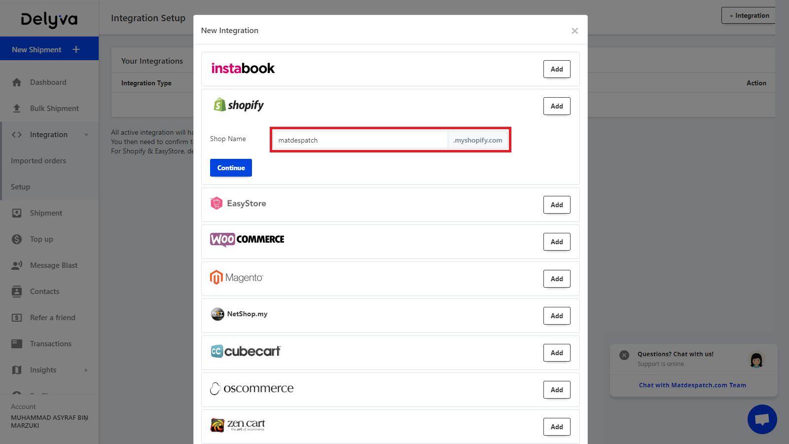 Delyva Integration with Shopify Delyva Integration with Shopify