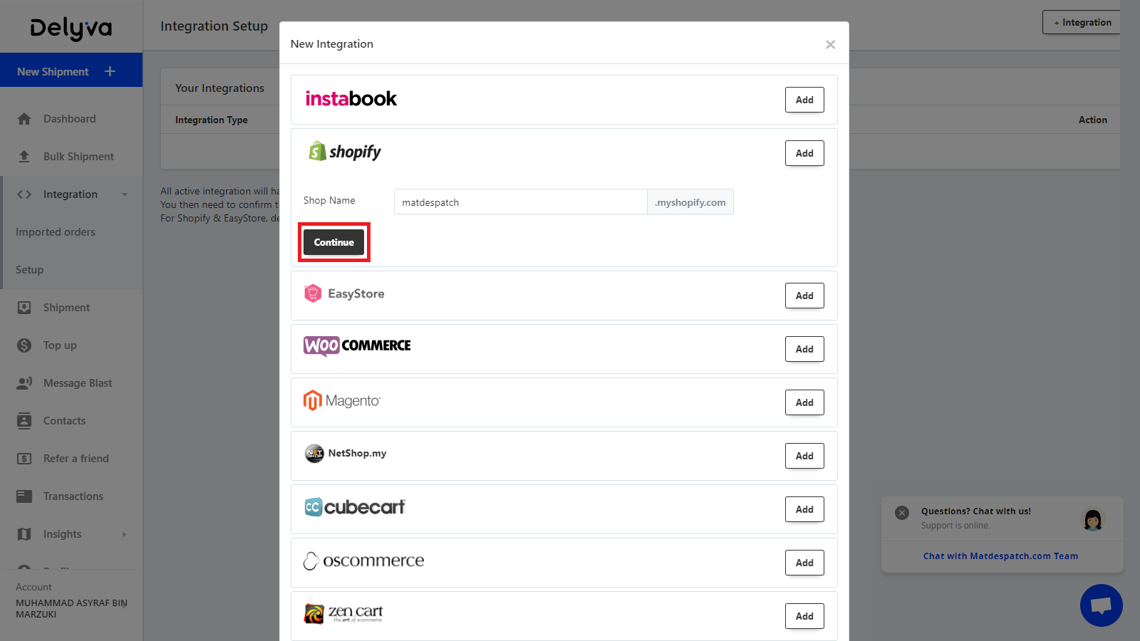 Delyva Integration with Shopify Delyva Integration with Shopify