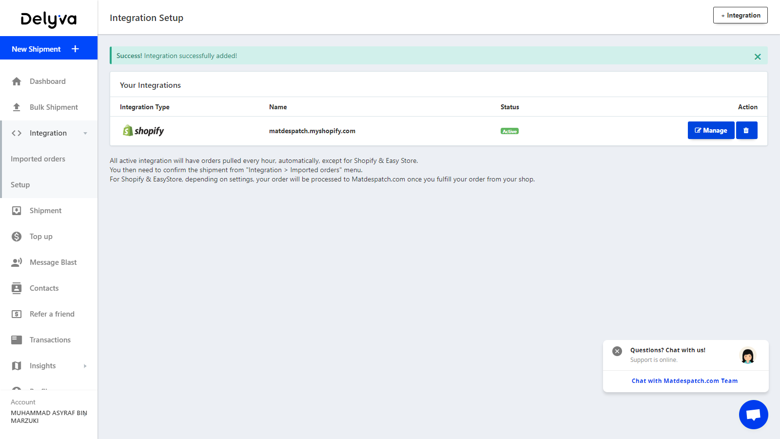 Delyva Integration with Shopify Delyva Integration with Shopify
