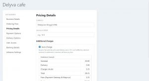 Maynuu - Food Pricing Details