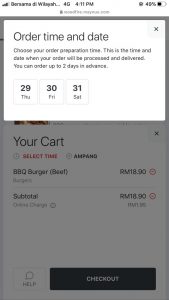 Maynuu - Select order time and date