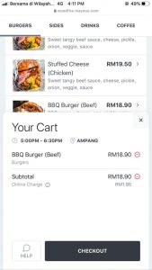 Maynuu Restaurant Cart Summary