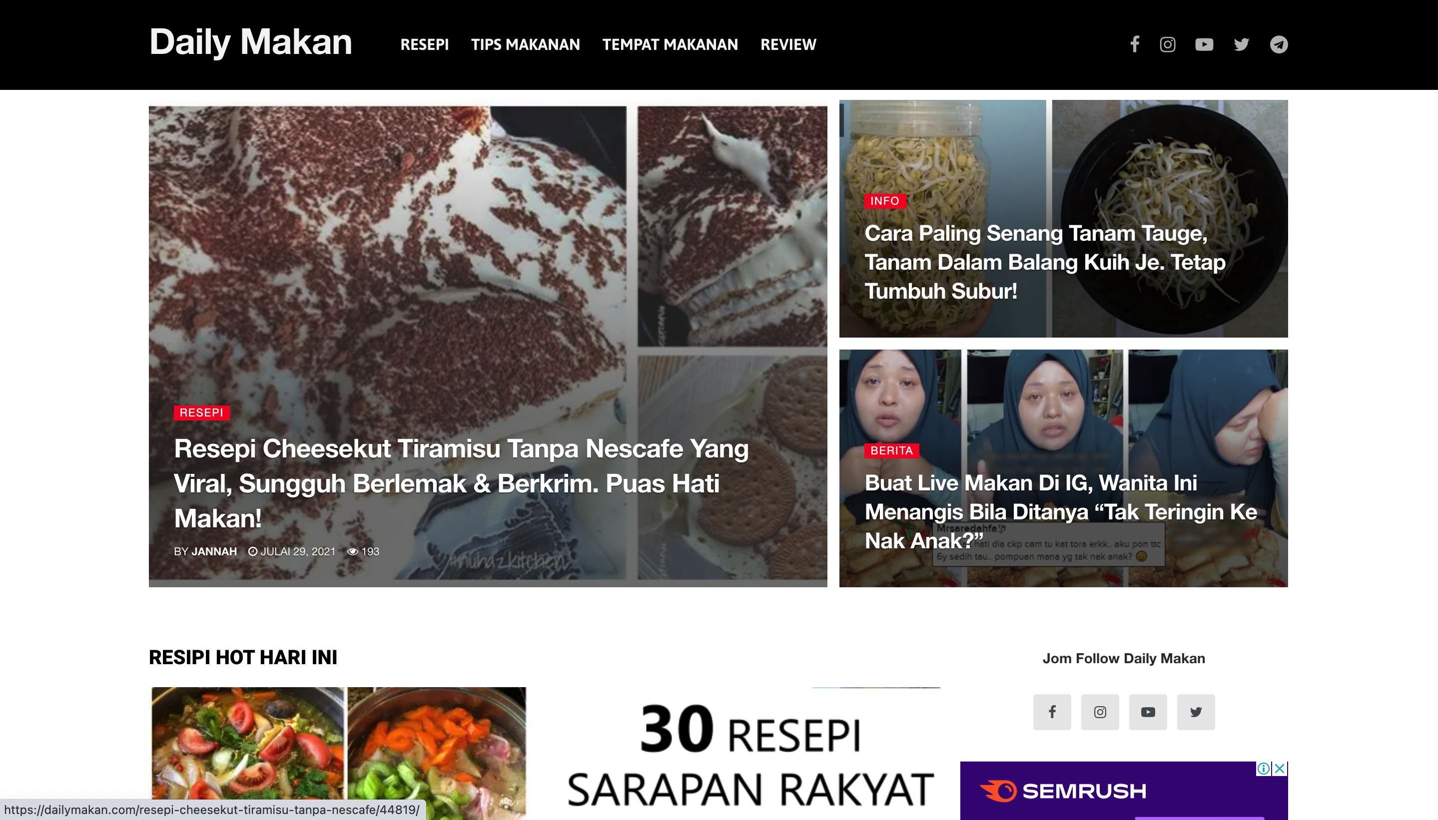 DailyMakan Food Website